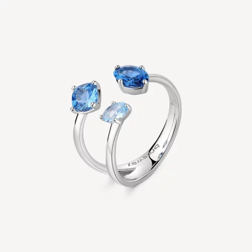 anello aperto blu fancy brosway