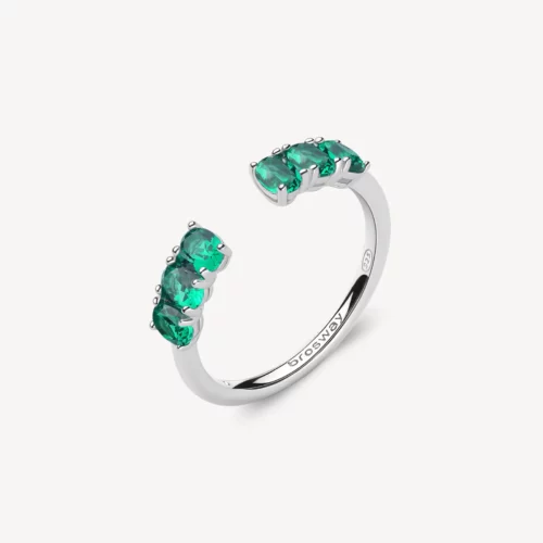 anello contrarie verde fancy brosway