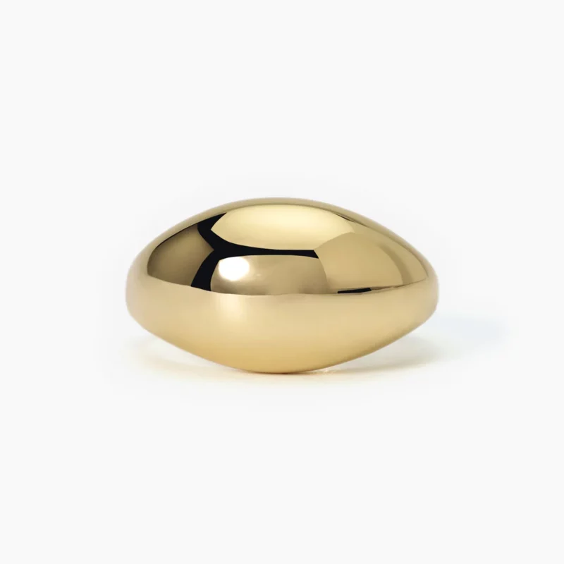anello dorato argento bombato mabina gioielli