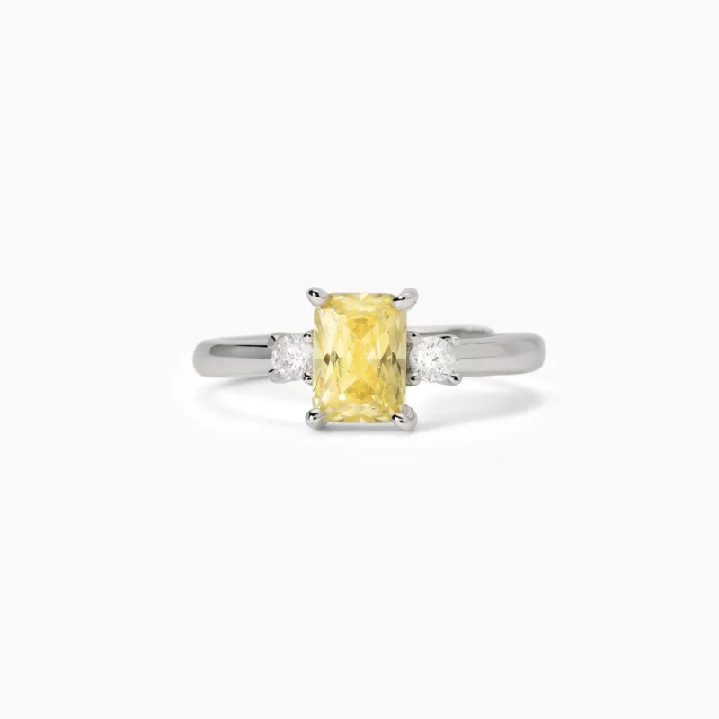 anello argento giallo baguette mabina gioielli