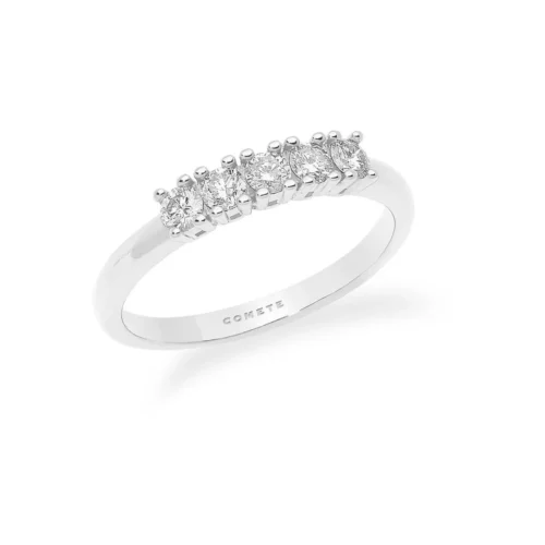 anello con cinque diamanti comete gioielli anello fidanzamento oro