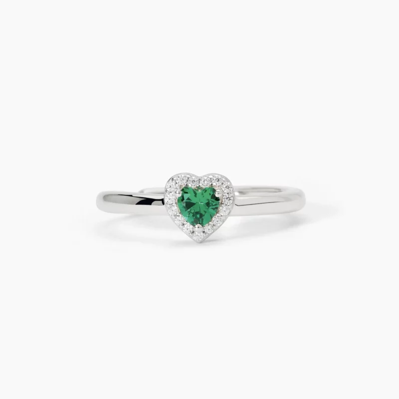 anello regolabile cuore verde mabina gioielli