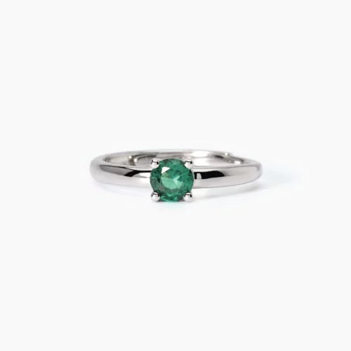 anello argento donna smeraldo verde mabina