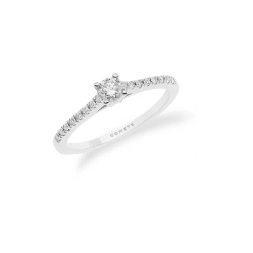 anello fidanzamento diamanti laterali in oro comete gioielli