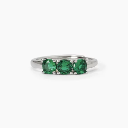 anello trilogy argento smeraldi verde mabina