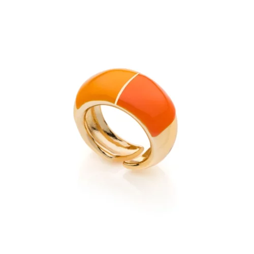 anello in bronzo con smalto arancione donna unoaerre