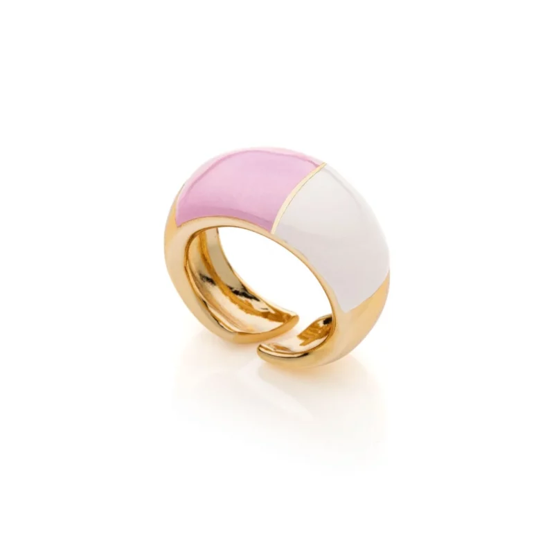 anello con smalto rosa unoaerre donna
