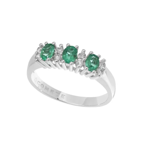 anello oro smeraldo diamanti comete gioielli