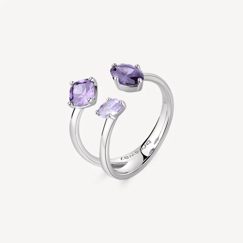 anello contrariè viola lilla fancy brosway argento