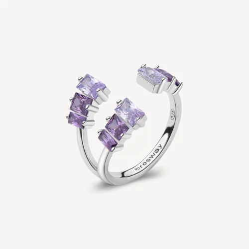anello contrariè viola lilla fancy brosway argento