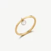 anello in acciaio dorato con pietra pendente donna brosway