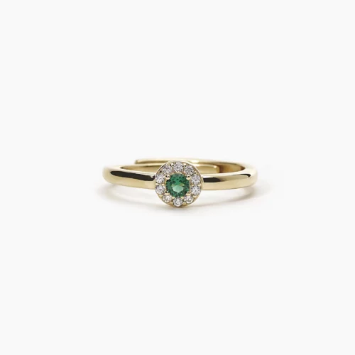 anello con smeraldo e zirconi regolabile mabina gioielli