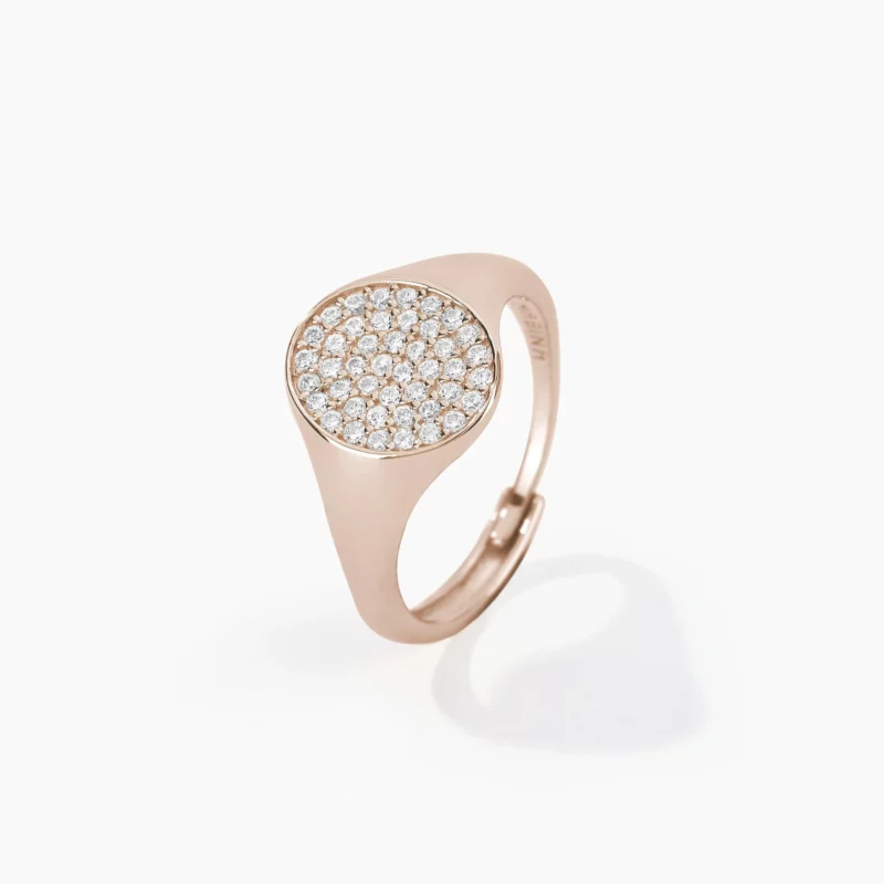 anello ovale da mignolo in argento rosa mabina gioielli