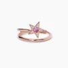 anello aperto con pietra rosa e stella mabina xfactor