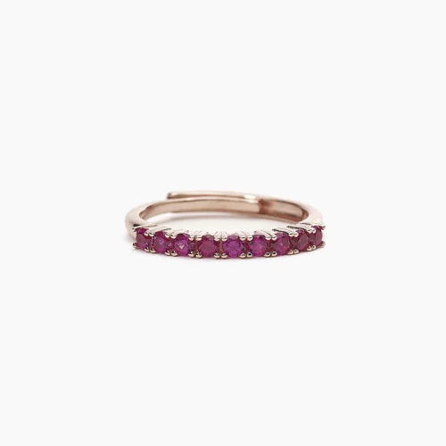 anello rosa con pietre rubini rosa mabina gioielli