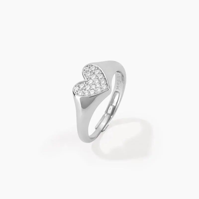 anello da mignolo in argento a forma di cuore mabina gioielli