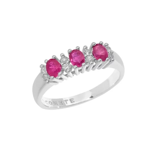 anello fascia con rubini e diamanti donna comete