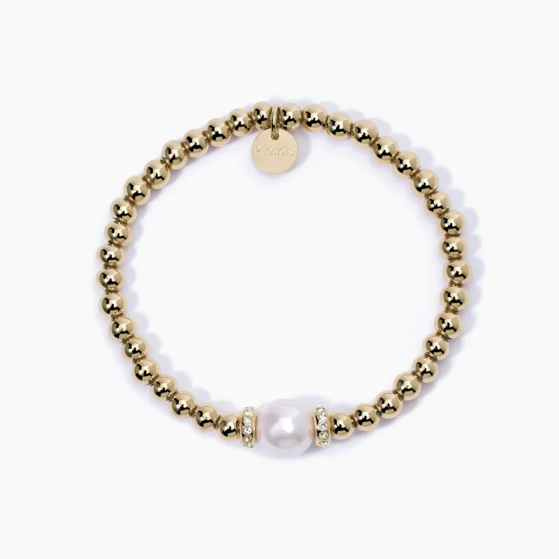 bracciale dorato perla elastico 2jewels