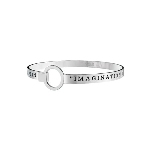 Bracciale con frase Imagination means nothing without doing. Charlie Chaplin