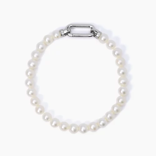 bracciale in argento con perle mabina gioielli donna