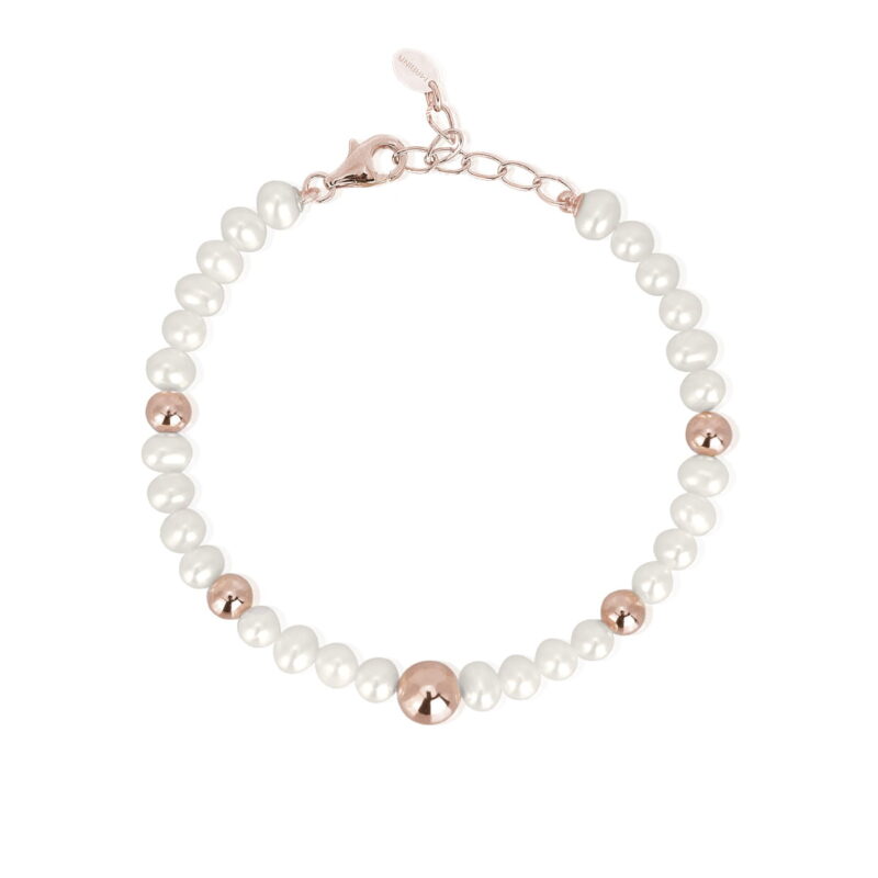 Bracciale con perle coltivate in argento rosé Mabina