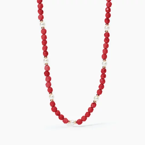 girocollo corallo perle rosso mabina donna