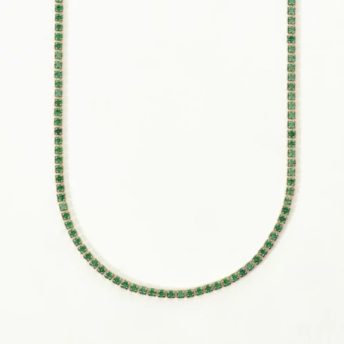 girocollo tennis con smeraldi verdi mabina gioielli in argento