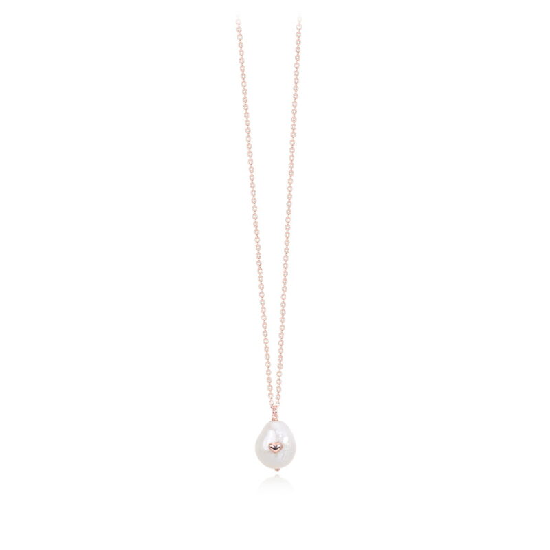 Collana Mabina Gioielli argento rosè con perla coltivata barocca e cuore