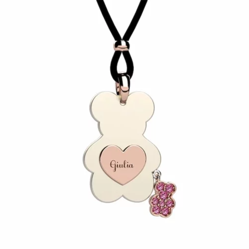 collana per mamma con orso rosa in oro nanan gioielli