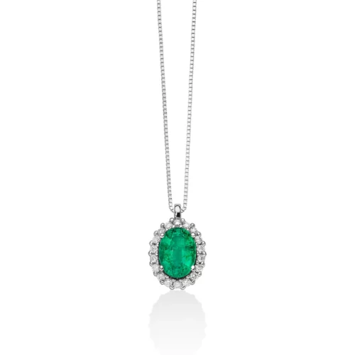 collana oro smeraldo verde diamanti miluna