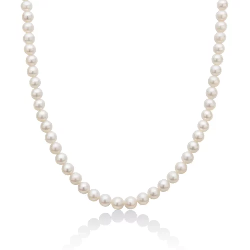collana filo di perle medie in oro miluna gioielli