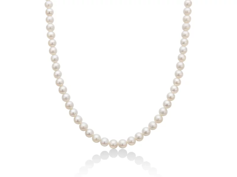 collana filo di perle medie in oro miluna gioielli