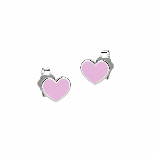 orecchini in argento con cuore rosa nanan gioielli per bimba