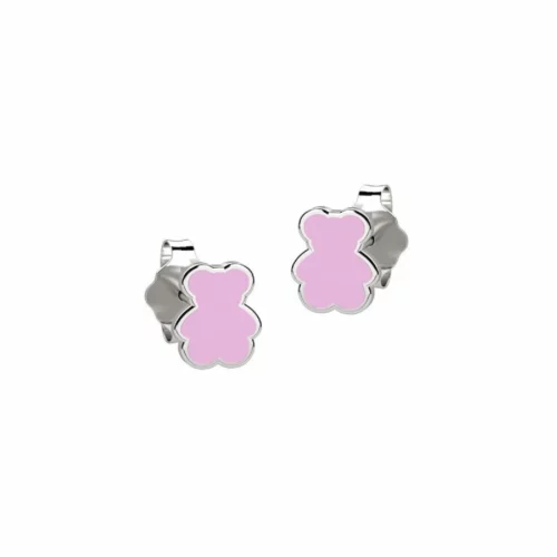 orecchini in argento con orso rosa per bimba nanan gioielli