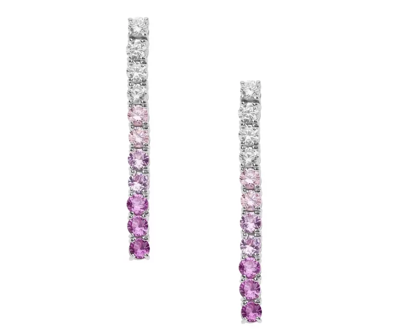 Orecchini Comete Gioielli in Argento con cristalli rosa degradè