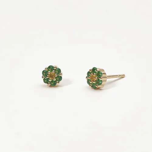 orecchini a forma di fiore in verde in argento mabina gioielli