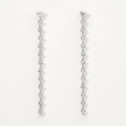 orecchini pendenti in argento con zirconi mabina