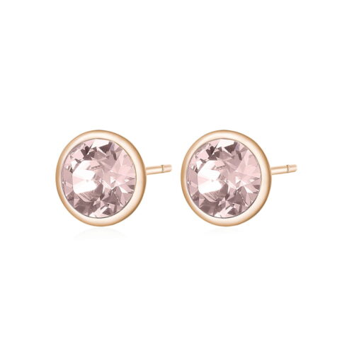 orecchini in acciaio rosato con cristalli rosa brosway