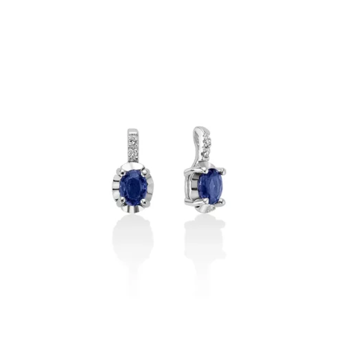 orecchini zaffiro blu ovale diamanti miluna