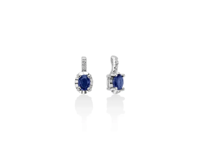 orecchini zaffiro blu ovale diamanti miluna