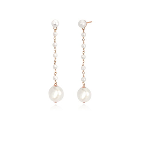 Orecchini in argento rosé con perle barocche Mabina Gioielli