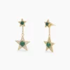 orecchini con pietra verde dorati con stelle mabina xfactor