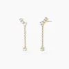 orecchini pendenti dorati con zirconi bianchi mabina gioielli