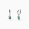 orecchini loop in argento con smeraldo rettangolare mabina