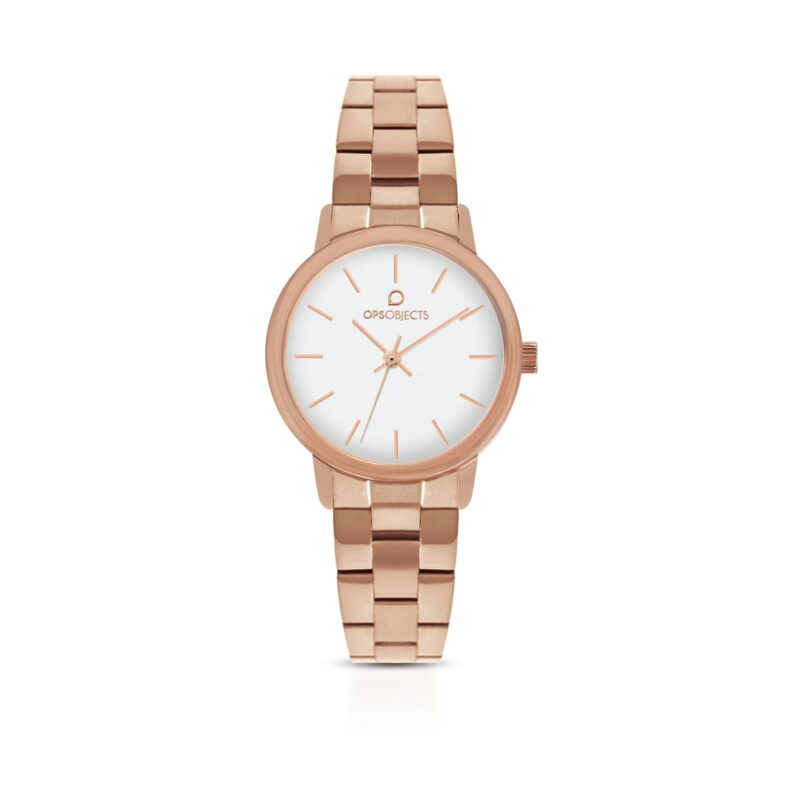 Orologio Ops Object Rosé Bianco