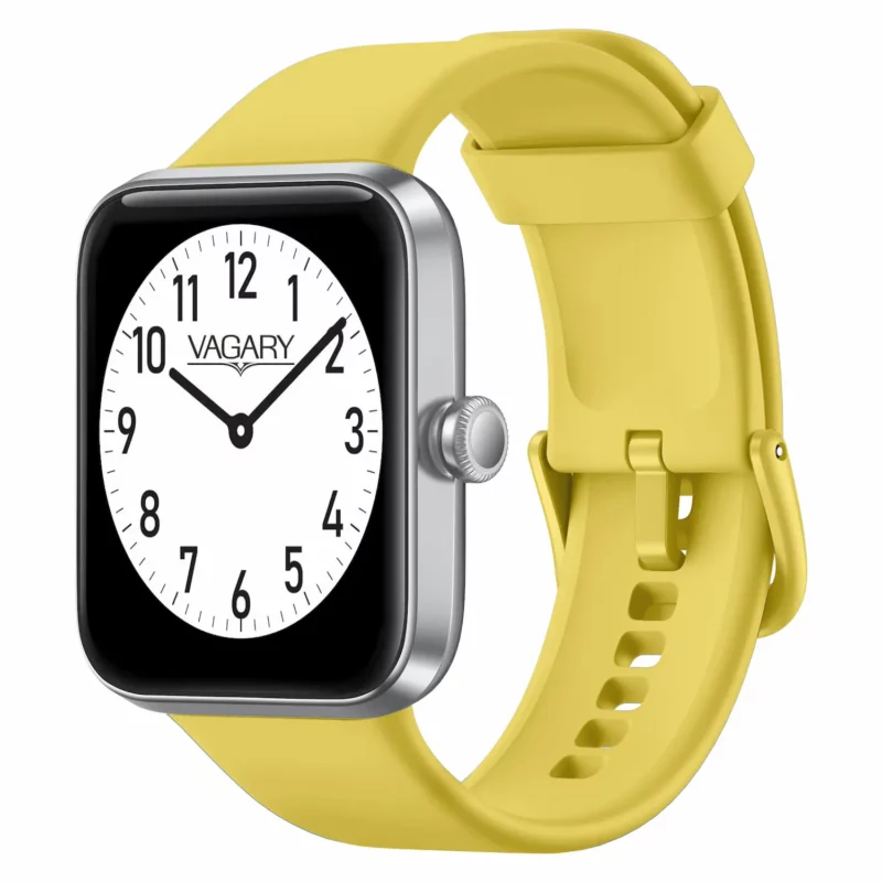 Smartwatch vagary giallo con cassa argento